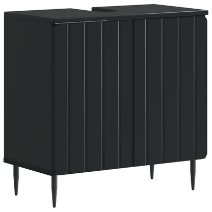2 Piece Bathroom Cabinet Set ZWOLLE Black Engineered Wood