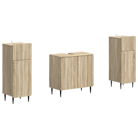 2 Piece Bathroom Cabinet Set ZWOLLE Sonoma Oak Engineered Wood