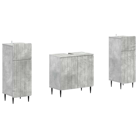 2 Piece Bathroom Cabinet Set ZWOLLE Concrete Grey