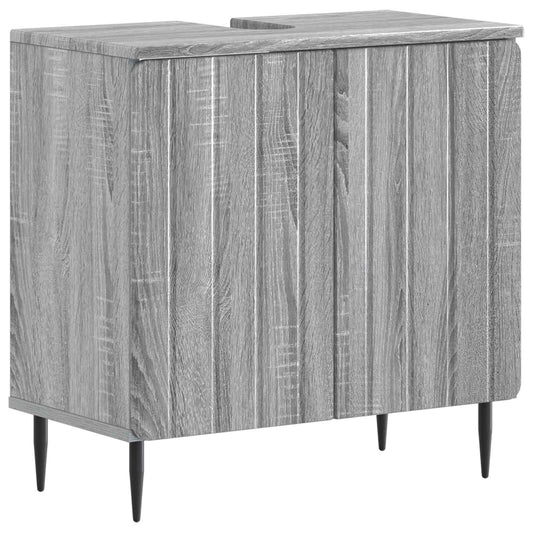 2 Piece Bathroom Cabinet Set ZWOLLE Grey Sonoma Engineered Wood