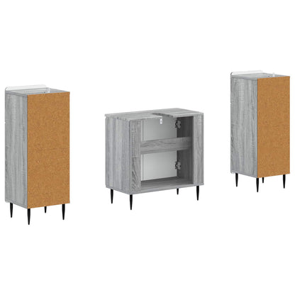 2 Piece Bathroom Cabinet Set ZWOLLE Grey Sonoma Engineered Wood