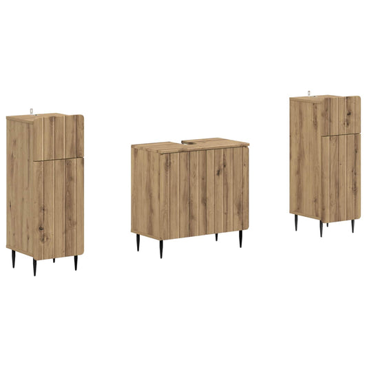 2 Piece Bathroom Cabinet Set ZWOLLE Artisan Oak Engineered Wood