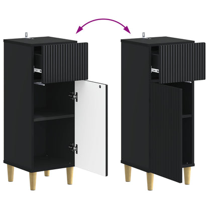 2 Piece Bathroom Cabinet Set ARNHEM Black Engineered Wood