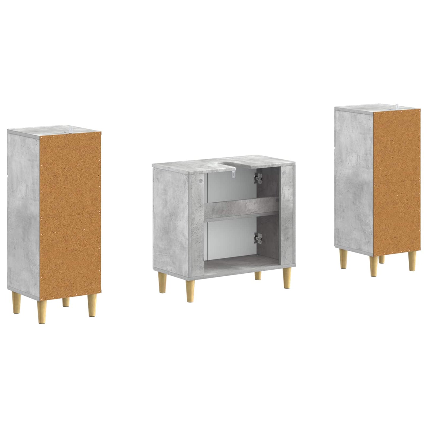 2 Piece Bathroom Cabinet Set ARNHEM Concrete Grey