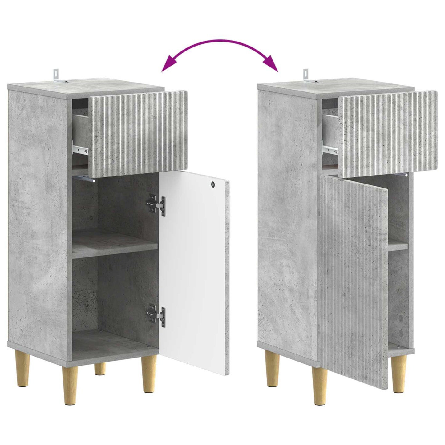 2 Piece Bathroom Cabinet Set ARNHEM Concrete Grey