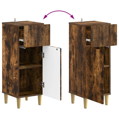 2 Piece Bathroom Cabinet Set ARNHEM Smoked Oak Engineered Wood