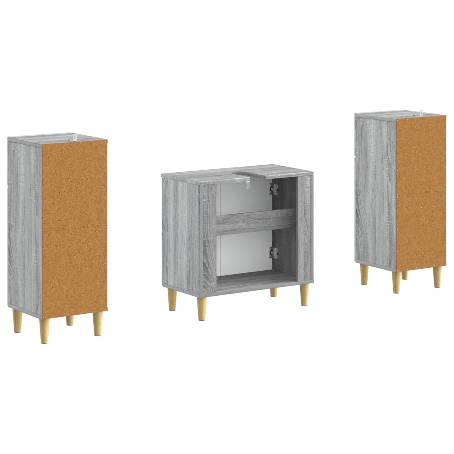 2 Piece Bathroom Cabinet Set ARNHEM Grey Sonoma Engineered Wood