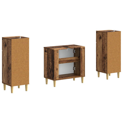 2 Piece Bathroom Cabinet Set ARNHEM Old Wood Engineered Wood
