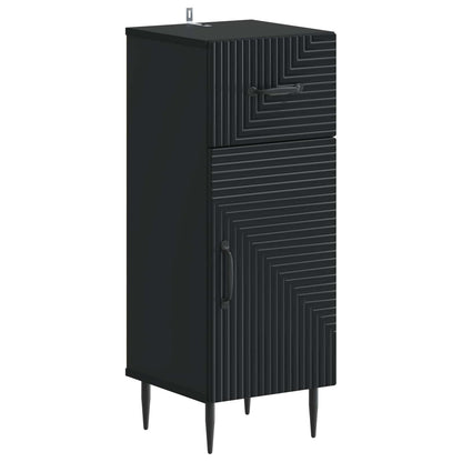 2 Piece Bathroom Cabinet Set HAARLEM Black Engineered Wood