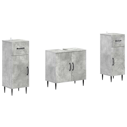 2 Piece Bathroom Cabinet Set HAARLEM Concrete Grey