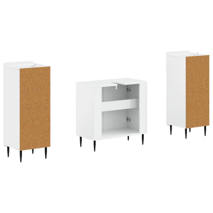 2 Piece Bathroom Cabinet Set HAARLEM High Gloss White