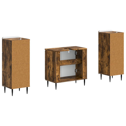 2 Piece Bathroom Cabinet Set HAARLEM Smoked Oak Engineered Wood