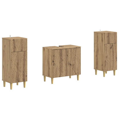 2 Piece Bathroom Cabinet Set DELFT Artisan Oak Engineered Wood