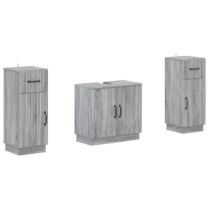 2 Piece Bathroom Cabinet Set HOORN Grey Sonoma Engineered Wood