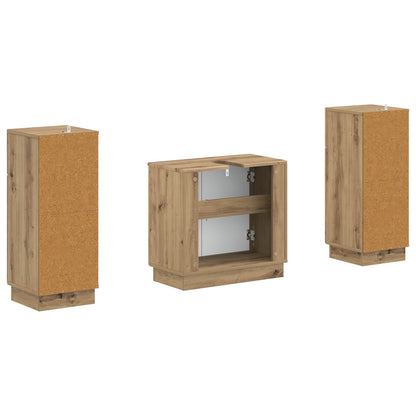 2 Piece Bathroom Cabinet Set HOORN Artisan Oak Engineered Wood
