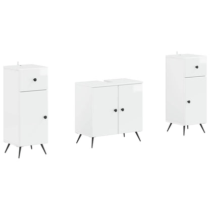 2 Piece Bathroom Cabinet Set BREDA High Gloss White