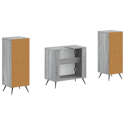 2 Piece Bathroom Cabinet Set BREDA Grey Sonoma Engineered Wood