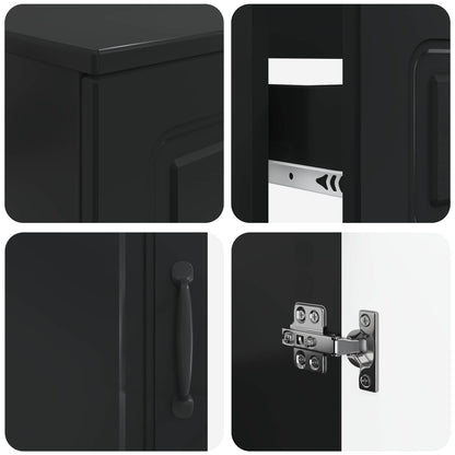 2 Piece Bathroom Cabinet Set UTRECHT Black Engineered Wood