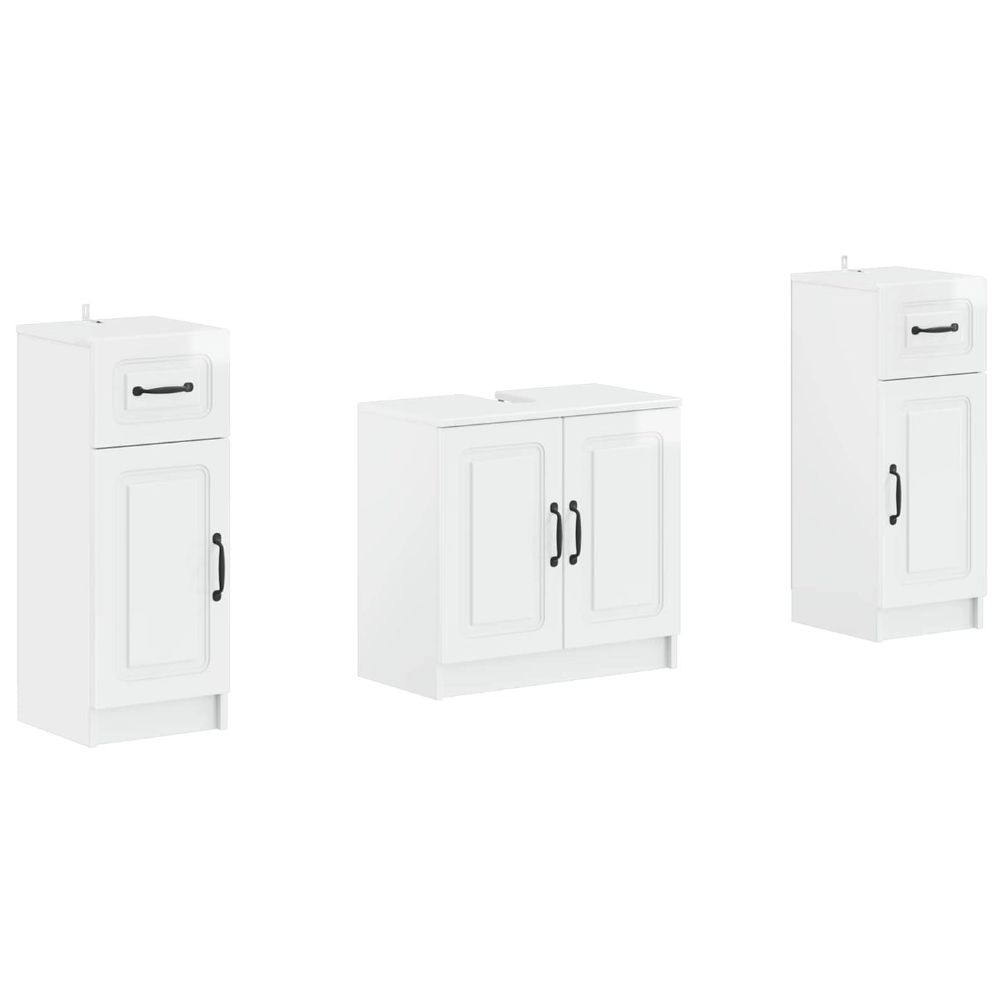 2 Piece Bathroom Cabinet Set UTRECHT High Gloss White