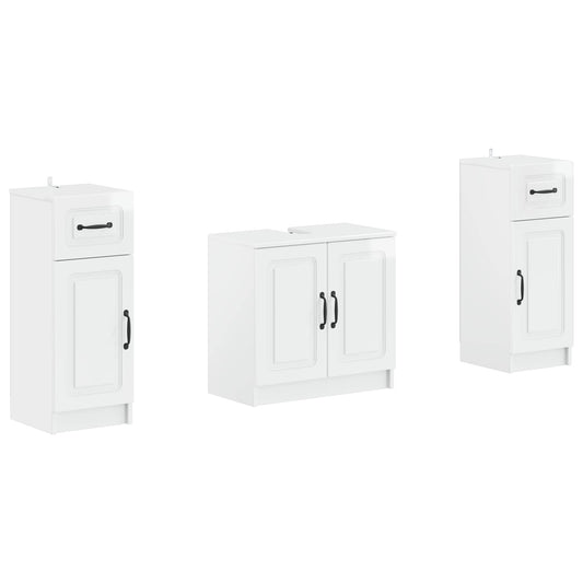 2 Piece Bathroom Cabinet Set UTRECHT High Gloss White