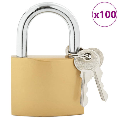 U Lock with Keys Brass 7.4 x 2.1 x 10.6 cm Iron