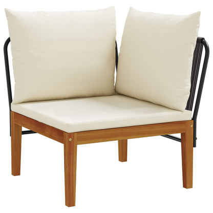9 pcs Solid Acacia Wood & Rope Natural