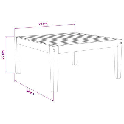 Table Solid Acacia Wood Natural 60 x 60 x 30 cm