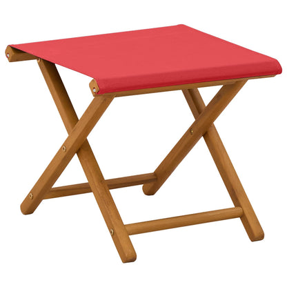 Deck Chair 4 pcs 3 Position Solid Eucalyptus Wood Red