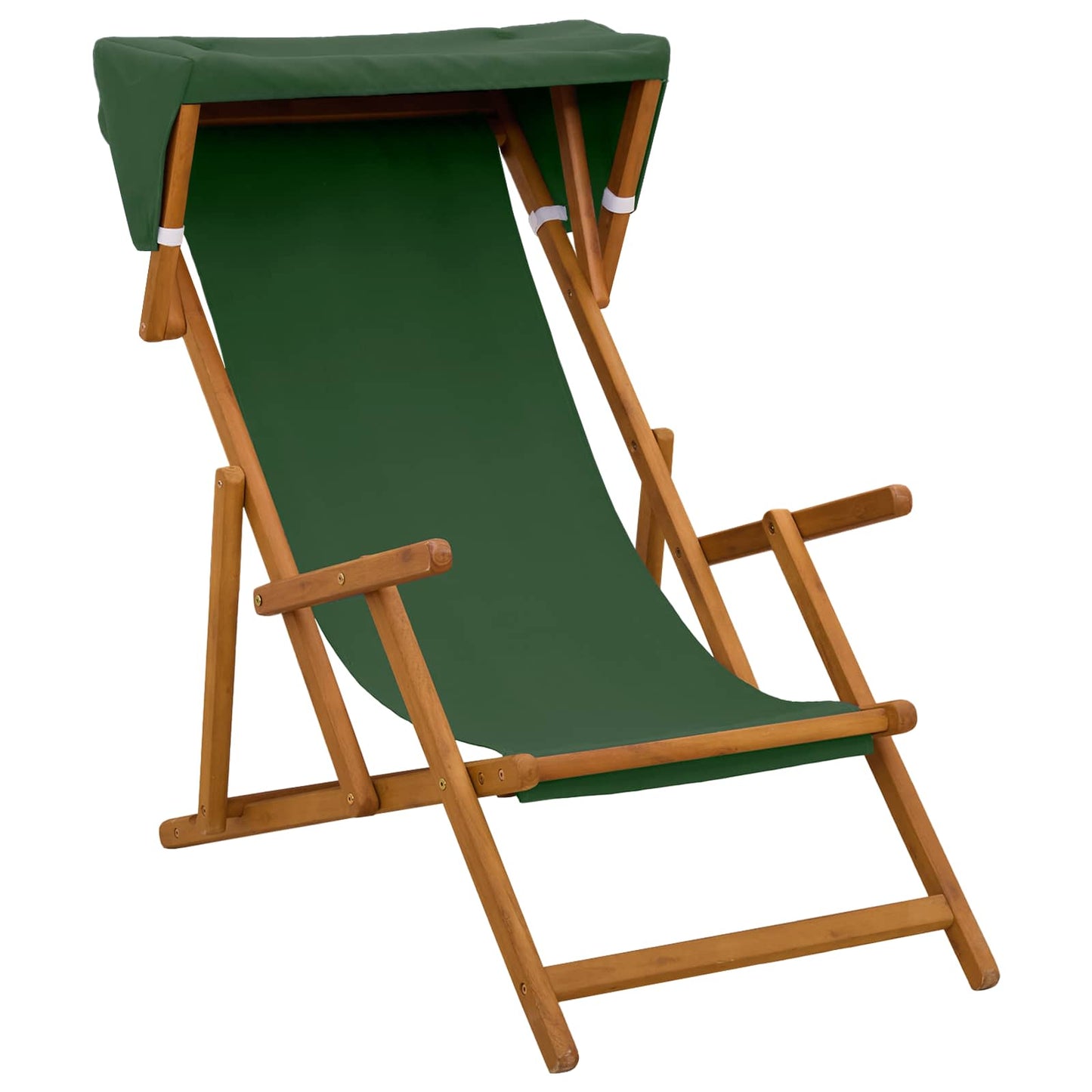 Deck Chair 4 pcs 3 Position Solid Eucalyptus Wood Green