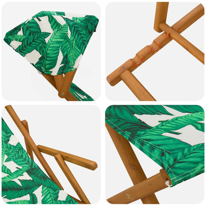 Deck Chair 4 pcs 3 Position Solid Eucalyptus Wood Leaf Pattern