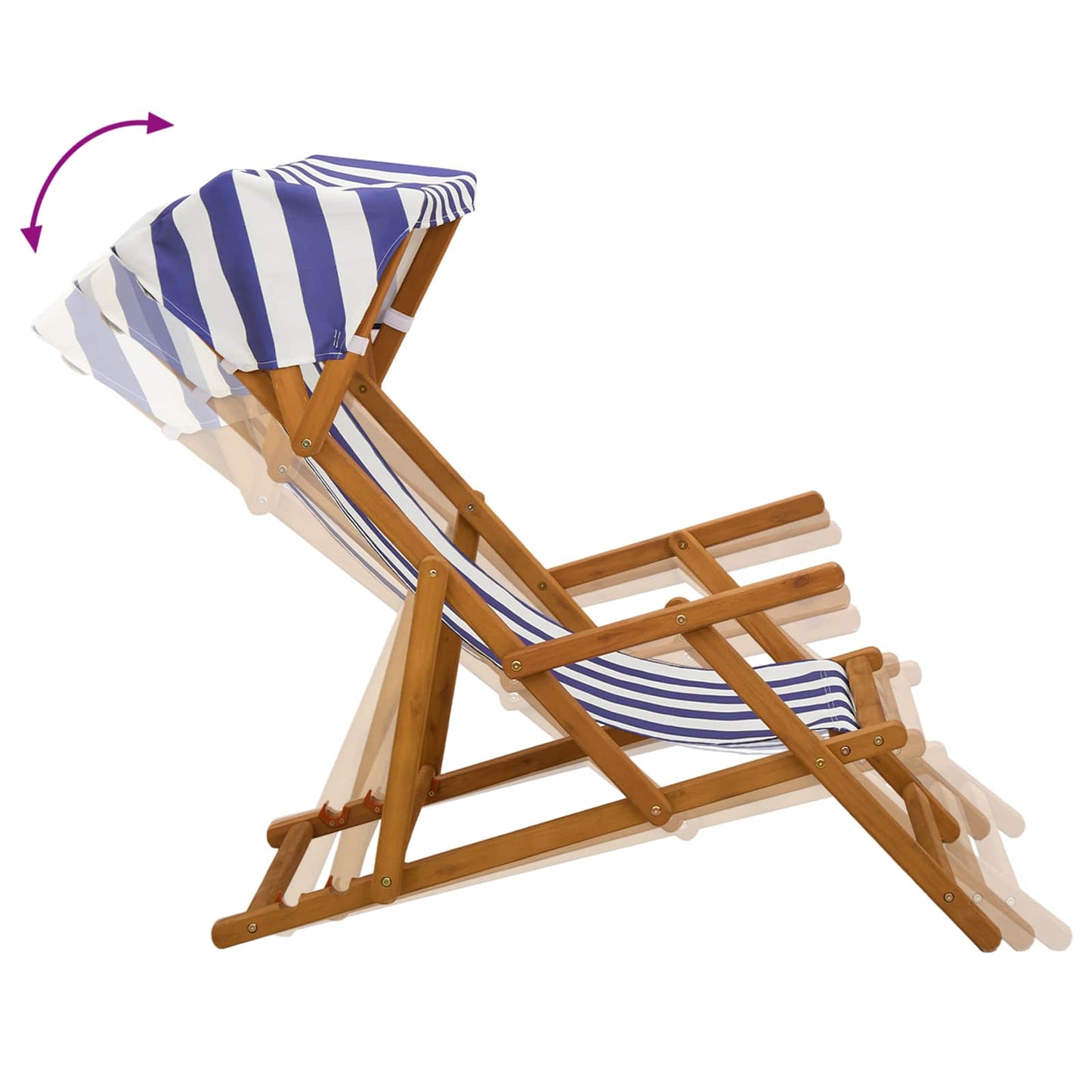 Deck Chair 4 pcs 3 Position Solid Eucalyptus Wood