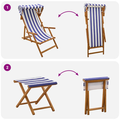 Deck Chair 4 pcs 3 Position Solid Eucalyptus Wood