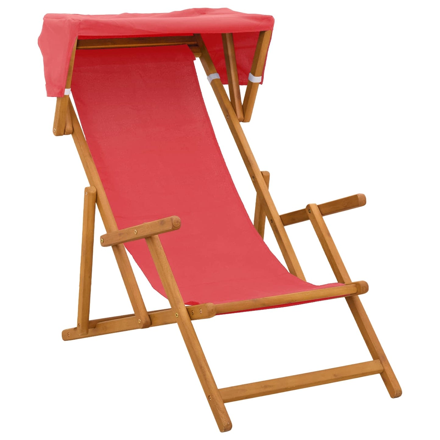 Deck Chair 2 pcs 3 Position Solid Eucalyptus Wood Red