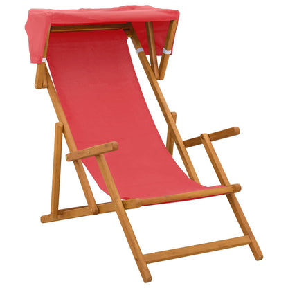 Deck Chair 2 pcs 3 Position Solid Eucalyptus Wood Red