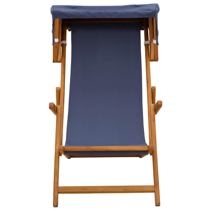 Deck Chair 2 pcs 3 Position Solid Eucalyptus Wood Blue