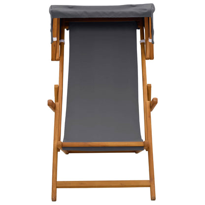 Deck Chair 2 pcs 3 Position Solid Eucalyptus Wood Grey