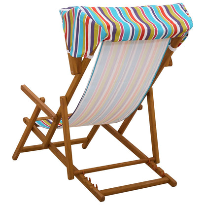 Deck Chair 2 pcs 3 Position Solid Eucalyptus Wood Multicolour