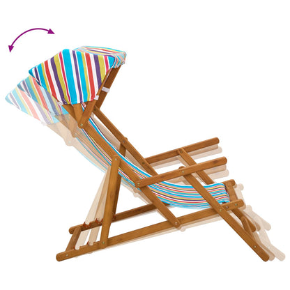 Deck Chair 2 pcs 3 Position Solid Eucalyptus Wood Multicolour