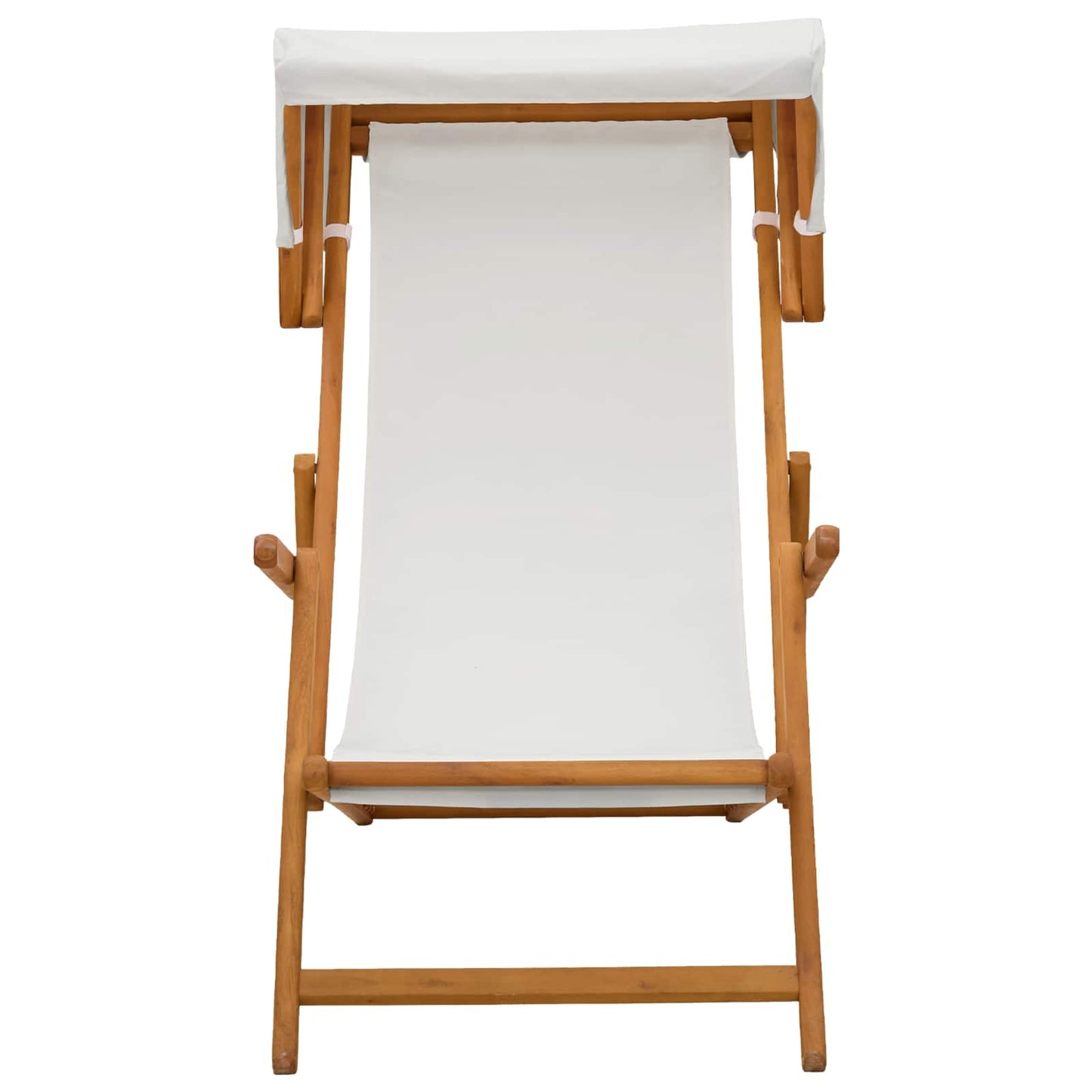 Deck Chair 2 pcs 3 Position Solid Eucalyptus Wood Cream