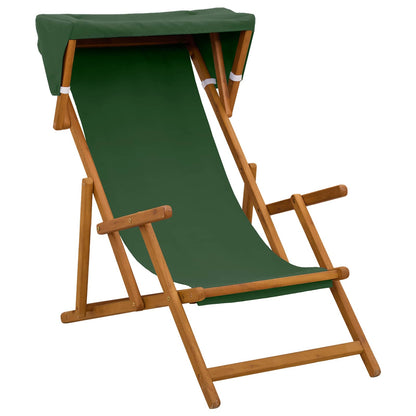 Deck Chair 2 pcs 3 Position Solid Eucalyptus Wood Green