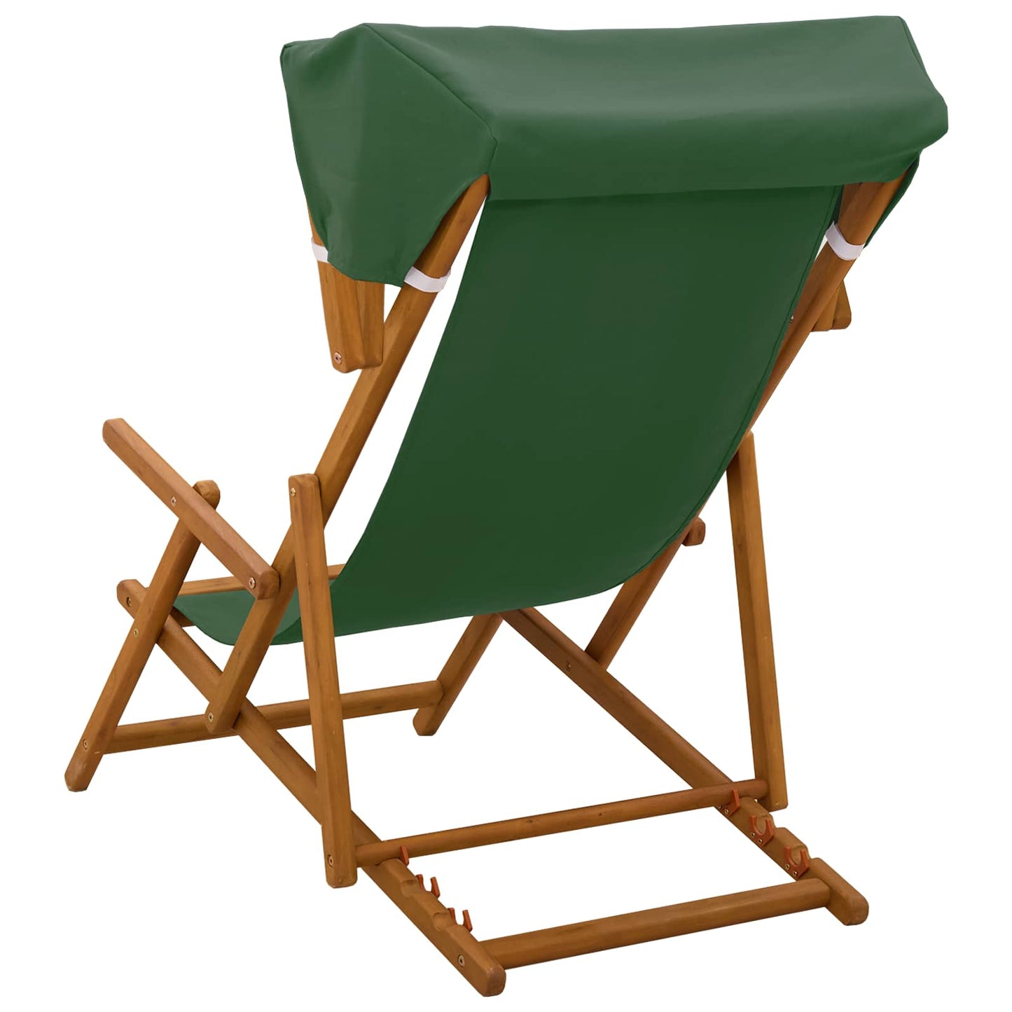 Deck Chair 2 pcs 3 Position Solid Eucalyptus Wood Green