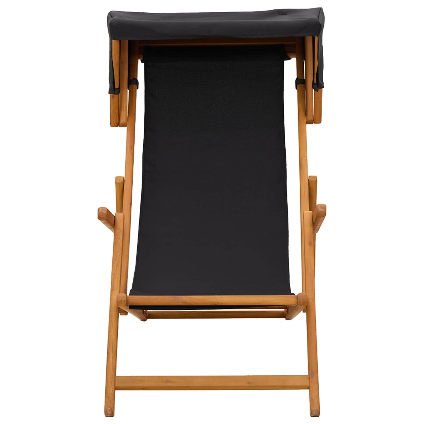 Deck Chair 2 pcs 3 Position Solid Eucalyptus Wood Black