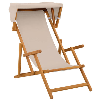 Deck Chair 2 pcs 3 Position Solid Eucalyptus Wood Beige