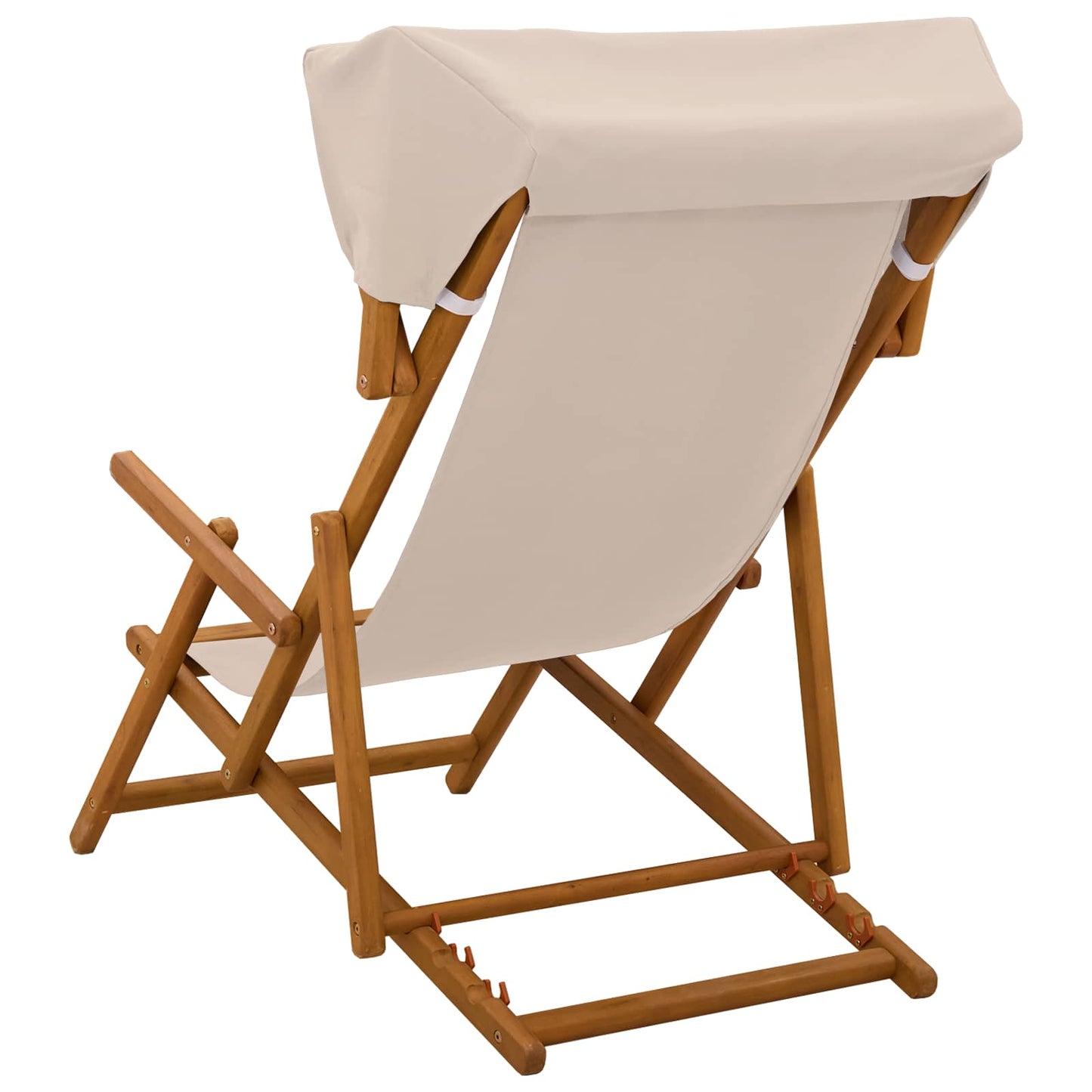 Deck Chair 2 pcs 3 Position Solid Eucalyptus Wood Beige