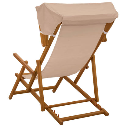Deck Chair 2 pcs 3 Position Solid Eucalyptus Wood Taupe