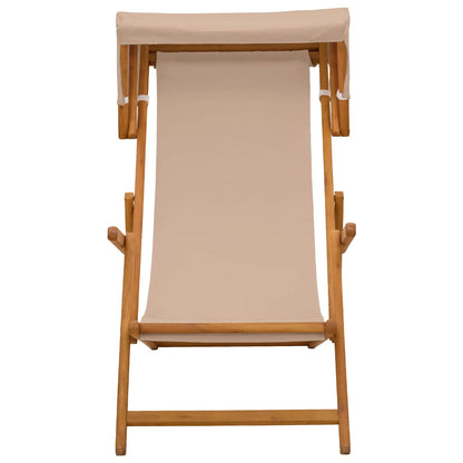 Deck Chair 2 pcs 3 Position Solid Eucalyptus Wood Taupe