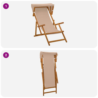 Deck Chair 2 pcs 3 Position Solid Eucalyptus Wood Taupe