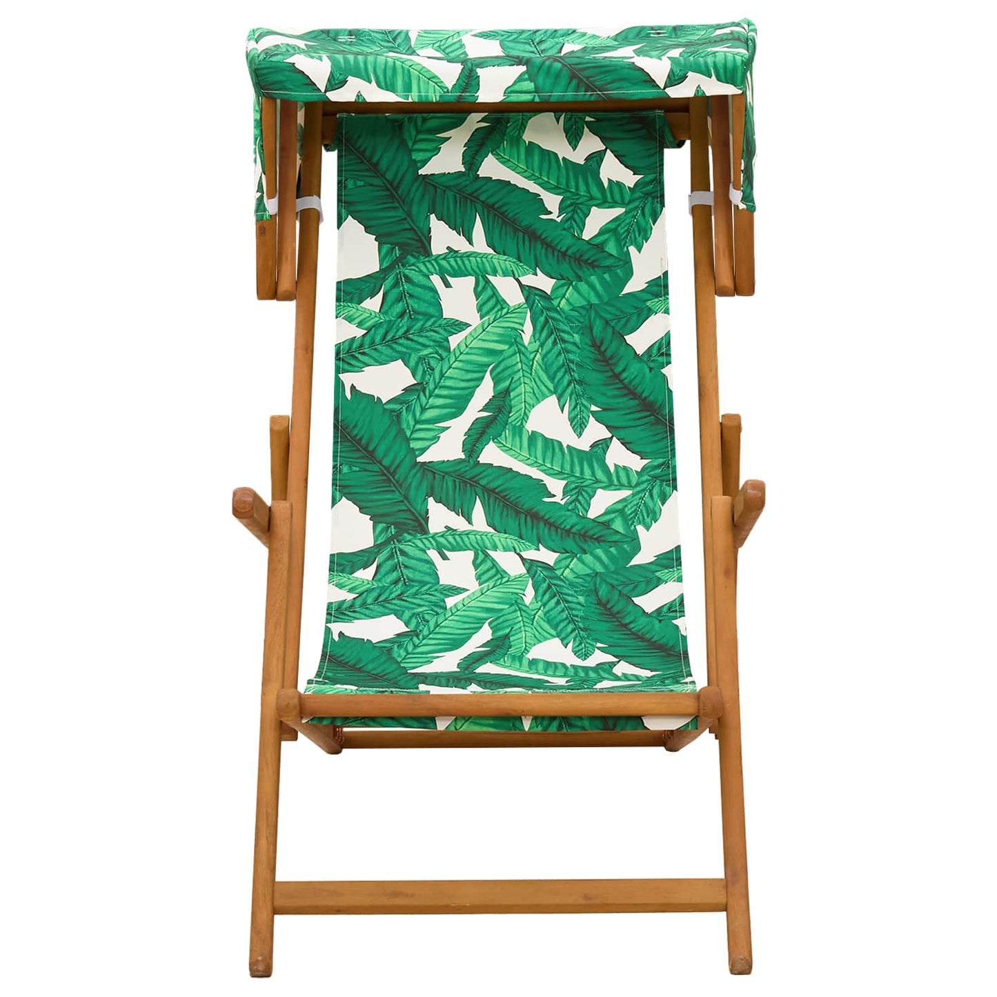 Deck Chair 2 pcs 3 Position Solid Eucalyptus Wood Leaf Pattern