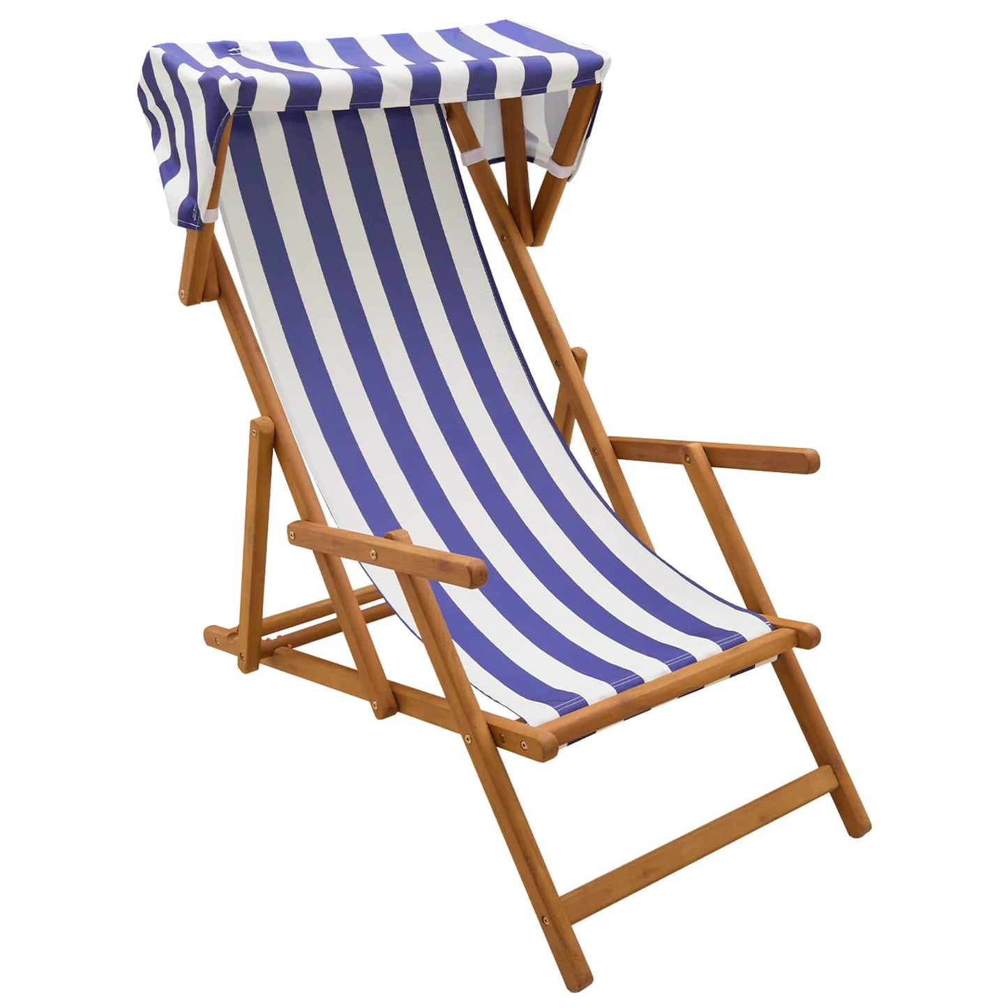 Deck Chair 2 pcs 3 Position Solid Eucalyptus Wood