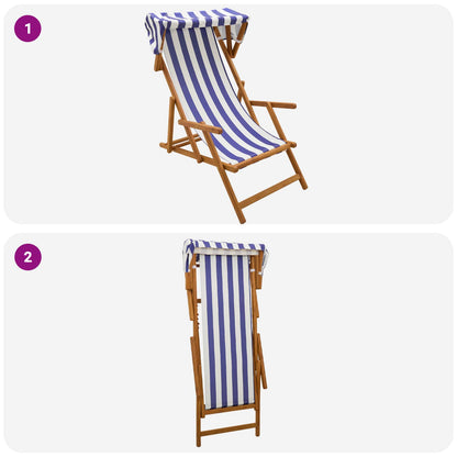 Deck Chair 2 pcs 3 Position Solid Eucalyptus Wood